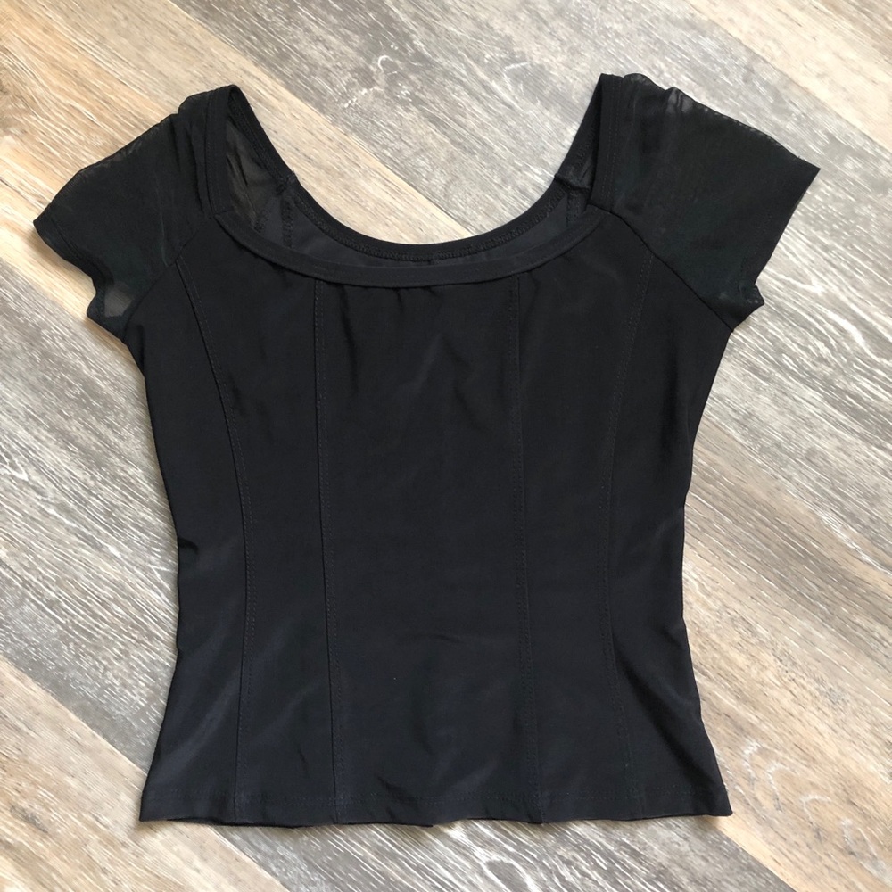 Black ribbed top